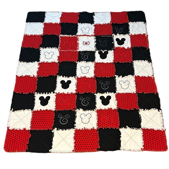Hand Crafted Other - Hand Crafted Red, Black, and White Patchwork Throw